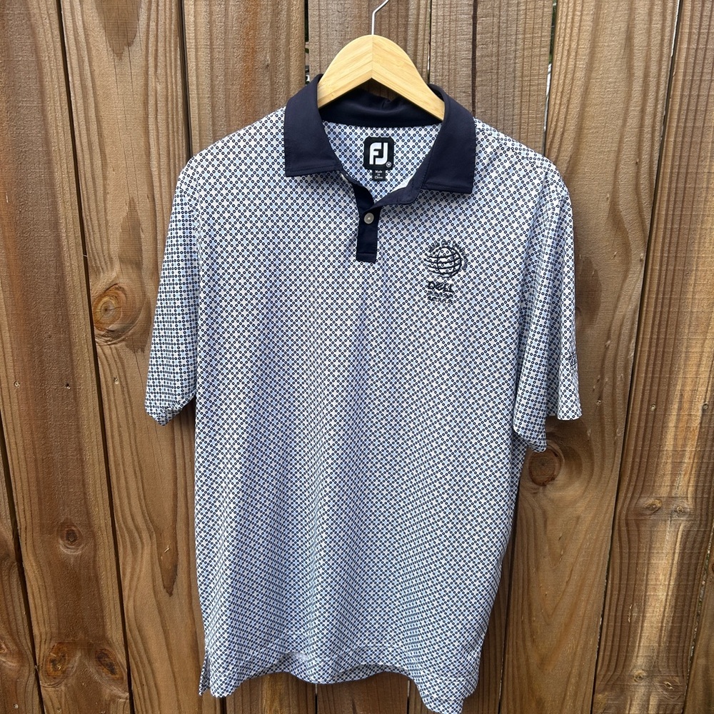 FootJoy Blue and White Polo Shirt Athletic Style